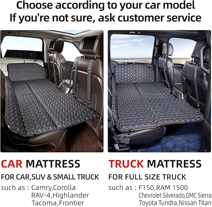 ABE Non-Inflatable Car Mattress,Double-Sided Folding Car Bed Mattress SUV,Portable SUV Mattress,Camping Mattress Back Seat,Back Seat Extender for Dogs(Dinosaur World)