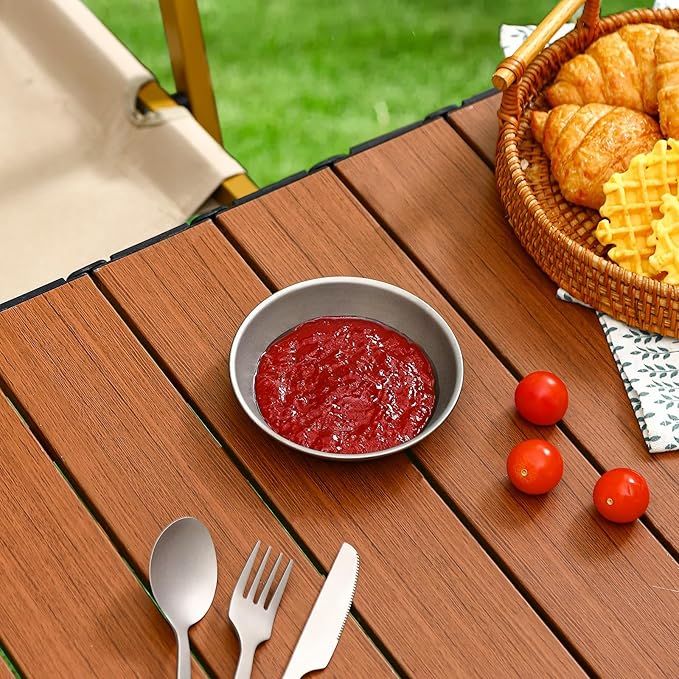 Pure Titanium Camping Sauce Dish 2 Pieces 4.6 inch Salad Sacue Bowl for Backpacking Outdoor Hiking