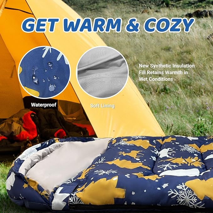 KINGROCK Sleeping Bags for Adults Backpacking Lightweight Waterproof- Cold Weather Sleeping Bag