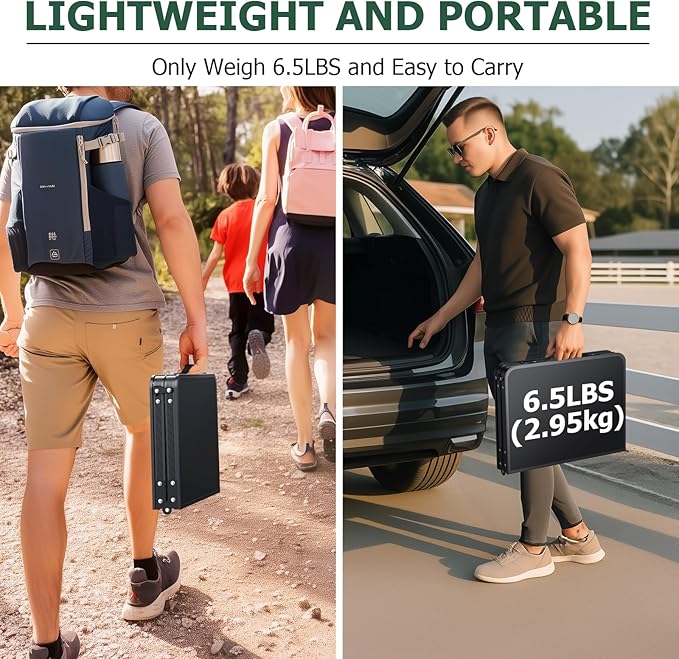 Folding Camping Table Pinic Table Height Adjustable Aluminum Alloy Foldable Table Max Weight Capacity 180lbs with Carry Handle More Stable Triangle Feet for Outdoor Indoor Hiking Camp BBQ Beach
