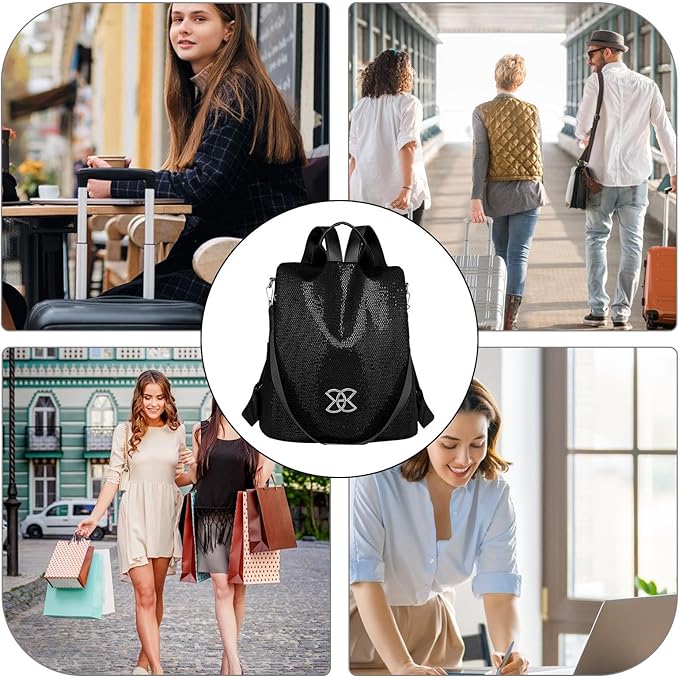 Anti-Theft Leisure Backpack | Multi-Purpose Large Capacity Lightweight Shoulder Bag | Classic Nylon Crossbodys Bags for Female Male