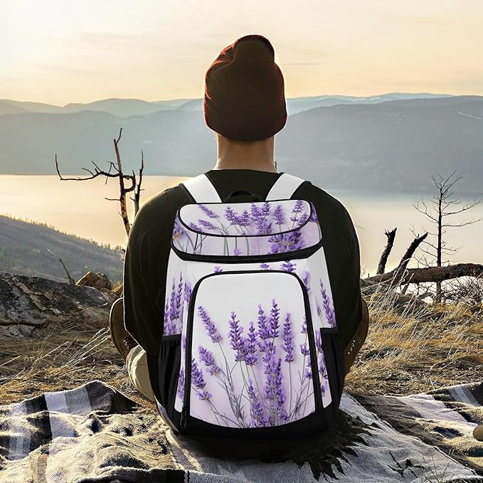 YETTASBIN Leakproof 36 Cans Cooler Backpack for Men Women - Lavender Insulated Backpack Cooler Large Capacity Waterproof Lunch Bag for Hiking, Camping, Beach, Fishing, Work