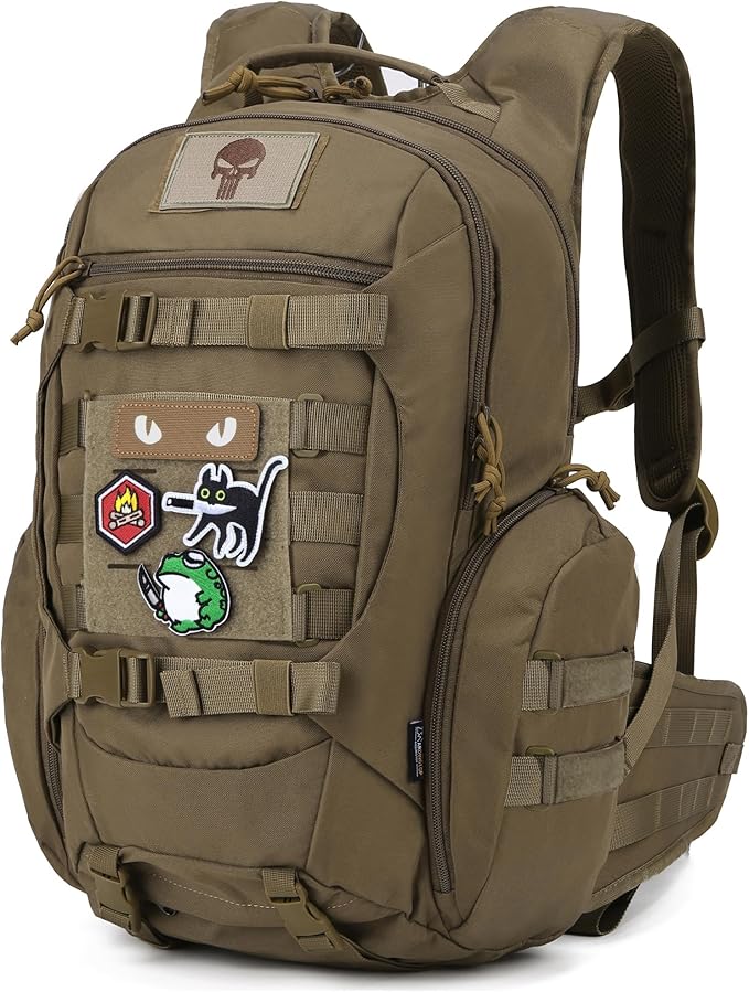 Mardingtop 28L Tactical Backpack for Men with Loop and Hook Patch, Molle EDC Motorcycle Backpacking Backpack for Hiking,Camping