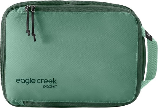 Eagle Creek Pack-It Isolate Compression Cube - Compression Packing Cubes for Optimizing Luggage Space - Convenient Top Handle - Self Repairing Zippers - Small - Willow Green