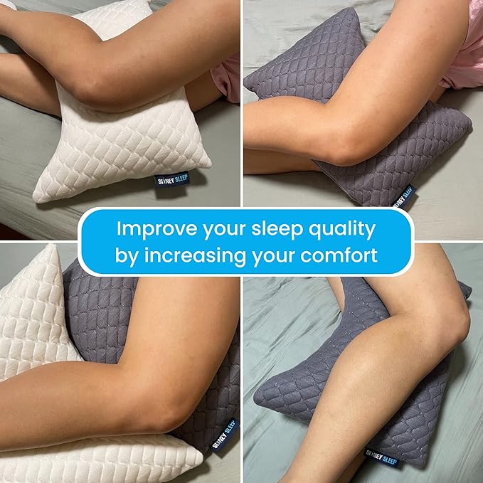 Sidney Sleep Set of 2 Mini Travel Size Neck Pillows - Knee Pillow - Back Lumbar Support - Curved Bed Pillow - 14 x 19 Inches - Adjustable Loft - Carry Backpack Included (Grey 2 Pack Mini)