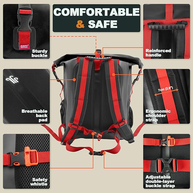 Waterproof Backpack Dry Bag 25L/35L/55L/85L – Heavy Duty Roll-Top Hiking Backpack Sack Keeps Gear Dry for Travel, Kayaking, Boating, Camping, Rafting and Fishing