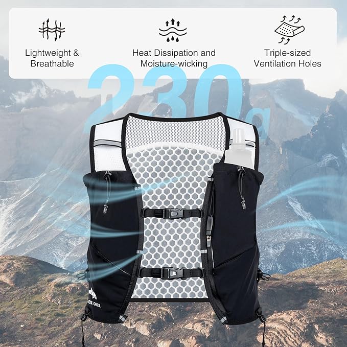 Running Vest for Women Men, Lightweight Hydration Vest with 2L Water Bladder, Hydration Backpack for Marathon, Trail, Cycling, Hiking, Jogging