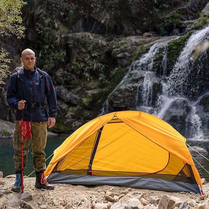 KAZOO Waterproof Backpacking Tent Ultralight 1/2 Person Lightweight Camping Tents 1/2 People Hiking Tents Aluminum Frame Double Layer
