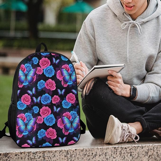 Casual College Daypack Butterfly Multipurpose Business Travel with Large Capacity Rucksack for Men Women