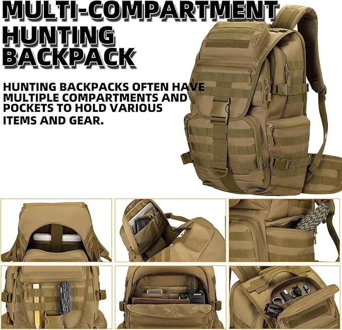 50L Military Tactical Backpack Hiking Waterproof Backpack Large Military Pack 3 Day Assault Pack Molle Bag Rucksack