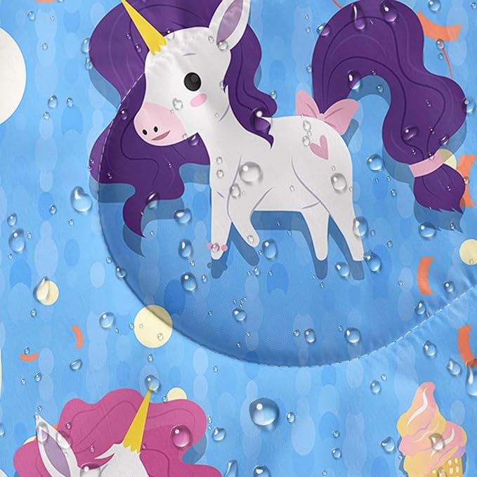 Kids Sleeping Bag for Boys Girls,Cartoon Blue Unicorn Print-Lightweight Warm Portable Outdoor Indoor-Waterproof Cold Weather Resistant Sleeping Bag for Camping Hiking