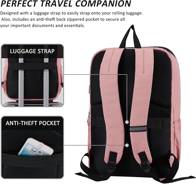 MAXTOP Deep Storage Laptop Backpack with USB Charging Port[Water Resistant] College School Computer Bookbag Fits 17 Inch Laptop