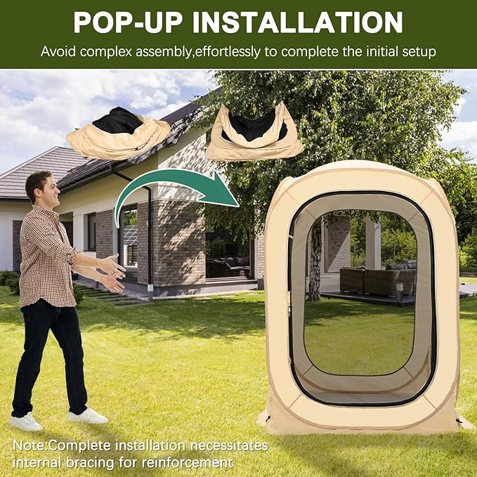 LILYPELLE Screen House Tent Pop-Up, Portable Screen Room Canopy Instant Screen Tent Outdoor Camping Tent with Carry Bag for Patio, Backyard, Deck & Outdoor Activities
