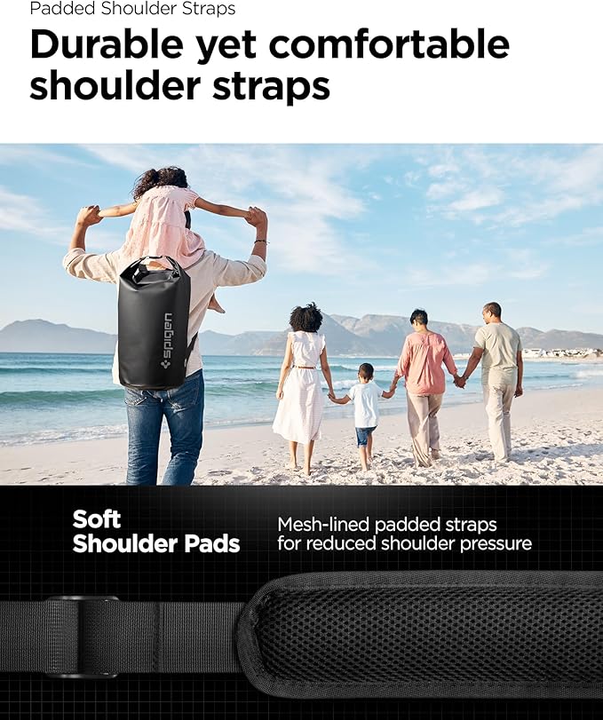 Spigen AquaShield Waterproof Dry Bag Backpack A631, 30L Roll Top Lightweight Dry Storage Bag for Travel, Swimming, Boating, Kayaking, Camping and Beach