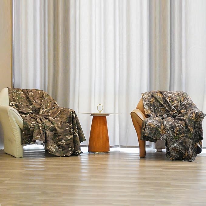 LOOGU Camo Blanket Waterproof Insulation Poncho Liner for Outdoor Camping, Hiking, Hunting, Survival, Backpacking, Picnicking