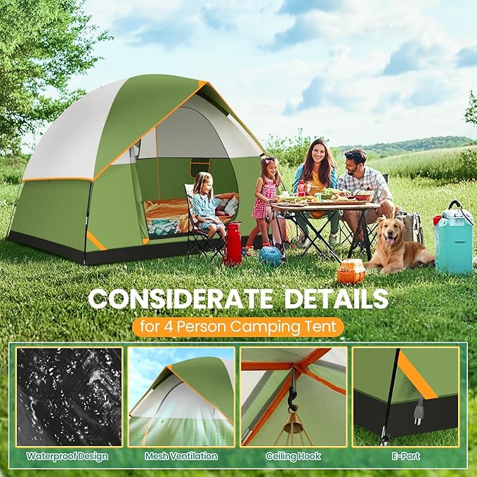 COBIZI 4-6-8-10 Person Camping Tent, Spacious Family Tents for Camping Ideal, Hiking, 3500mm Waterproof Double-Layer Windproof Tent for Hiking & Backpacking