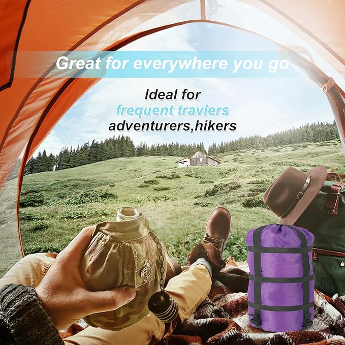 Compression Sacks Ultralight Sleeping Bag Stuff Sack Nylon Compression Stuff Sacks Water Resistant Compression Bag for Backpacking Camping Space Saving Hiking Gear Outdoor