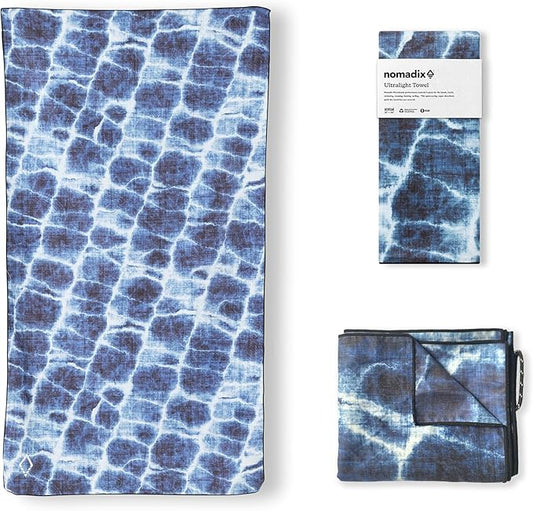 Nomadix Ultralight Towel - Quick Dry & Super Lightweight - Perfect As A Pack Towel to Save On Space - Made with Recycled Materials - Agua Blue - 30x54