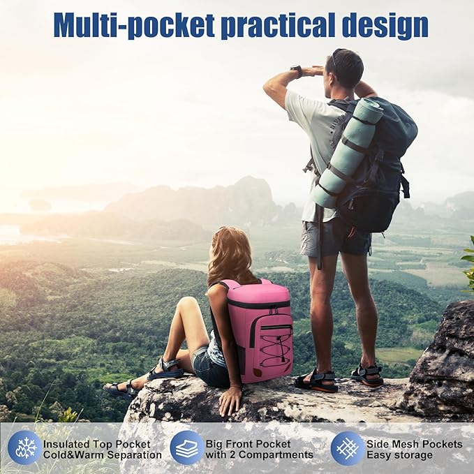 Backpack Cooler Insulated Leak Proof for Men Women 36 Cans Soft Cooler Backpack Insulated Waterproof Large Capacity Coolers Bag Portable for Lunch Camping Travel Picnic Hiking
