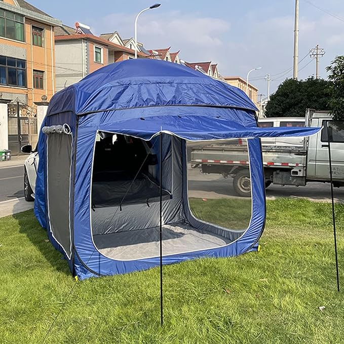 Camping Tent Scar Tents for Vehicles Tailgate Awning Tents, Car Camping Rear Tent with Rain Layer and Carry Bag, Pop-Up Truck Bed Tent for Camping, Accommodate, Tra