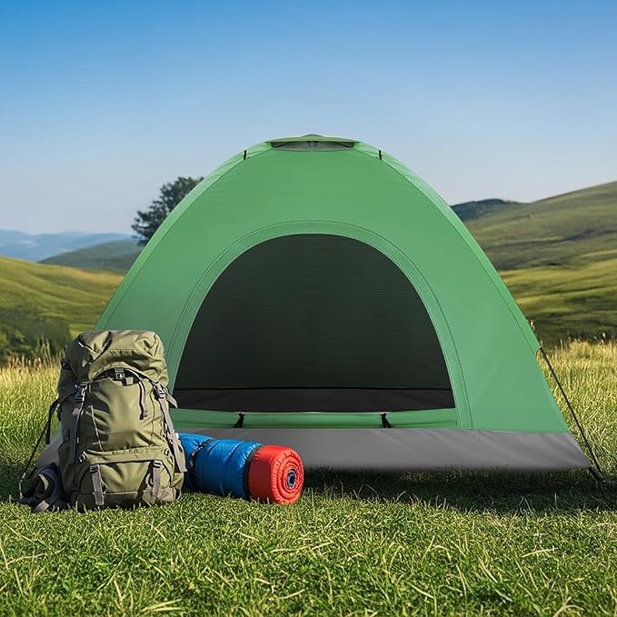 Outvita Camping Tent, 4 Person Dome Tents with Rainfly & Carrying Bag, Waterproof Easy Setup Tent with Mesh Windows for Camping & Hiking