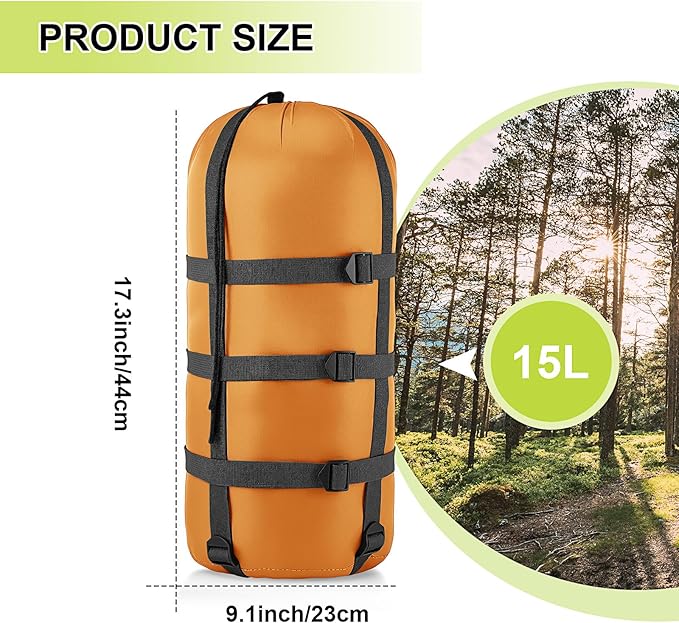 Compression Sack for Sleeping Bag Store Ultralight Sleeping Bag Compression Stuff Sack 15l 25l Space Saving Gear for Travel Camping Hiking Outdoor