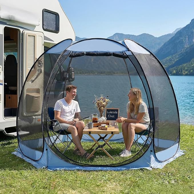 Alvantor® Pop Up Screen House Gazebo, Portable Mosquito Net Tent, UV Protected Sun Shelter for Patio, Backyard & Camping, Instant Setup for 2-10 People
