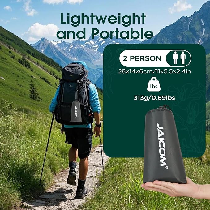Tent Footprint - Waterproof Camping Tarp, 2 Person Tent Floor Saver, PU 3000mm Small Tarp for Hiking, Backpacking, Hammock, Beach, Picnic and Other Outdoor Activities