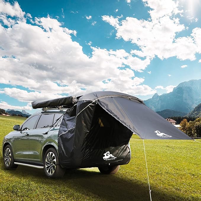 SUV Tent Car Awning, UPF 50++ with Portable Waterproof Storage Bag, Tear-Resistant, Large Space, Good Vision, Smooth Ventilation, Suitable for Outdoor Beach Camping Auto Canopy Shade…