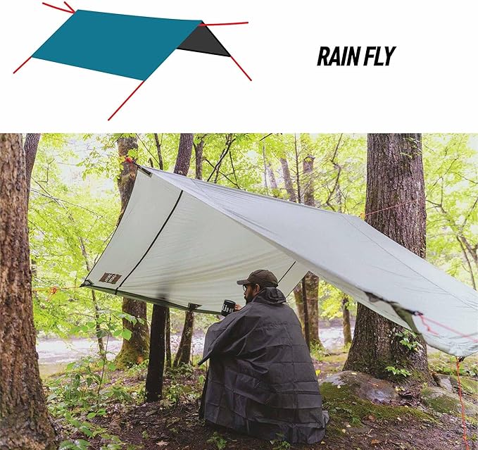 Grand Trunk Moab Multi-Use Tarp Shelter - Waterproof Nylon Hammock & Camping Tarp, Includes Cord & Stakes