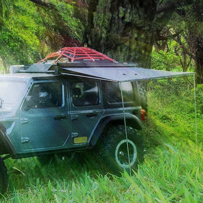 1/8 1/10 RC Car Simulation Rooftop Net Roof Side Awning Tent for SCX10 TRX4 D90