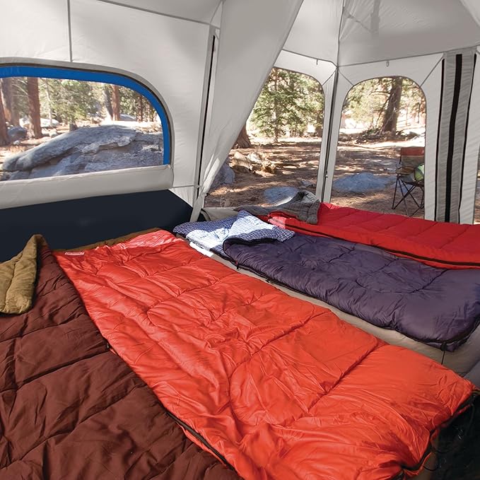 Coleman 4/6/8/10 Person Instant Camping Tent with 1-Minute Setup, Large Family Tent with Pre-Attached Poles, Air Vent, & Carry Bag, Sets Up in About 60 Seconds
