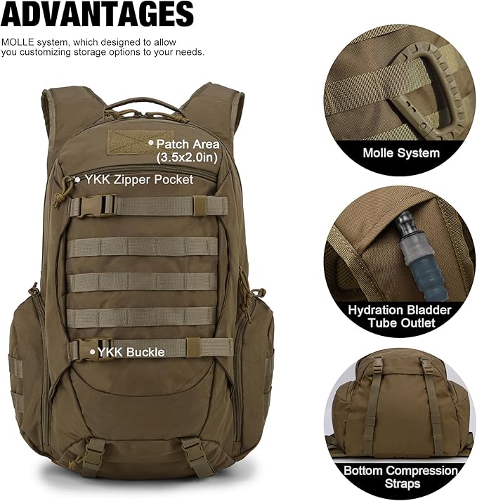 Mardingtop 28L/35L Tactical Backpacks Molle Hiking daypacks for Camping Hiking Military Traveling Motorcycle