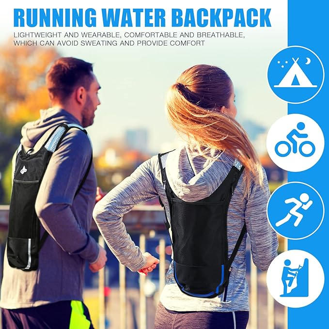 Reginary 6 Pack Hydration Backpack Set with 2l Water Bladder, Lightweight Water Backpack Outdoor for Hiking Hydration Pack with Water Bladder for Adults Running Cycling Biking