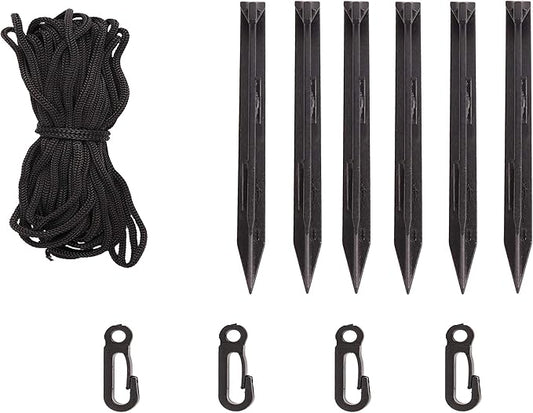 BEISHIDA Holiday Inflatable Replacement Accessories Including Plastic Piles and Tether Hooks Replacement Yard Inflatable Accessories Gardens and Home lawns 14PSC Black