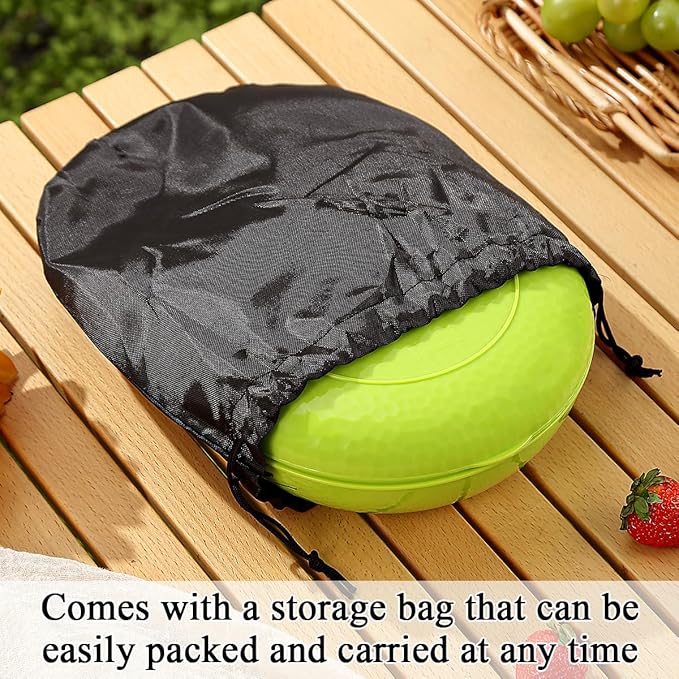 Berglander Camping Mess Kit with Bowl, Plate, Cup, Spoon, Fork, Knife and Carry Bag, Save Space, Easy to Carry, Plastic Camping Essentials Utensils for Travel, Picnic, Outdoor (Green)