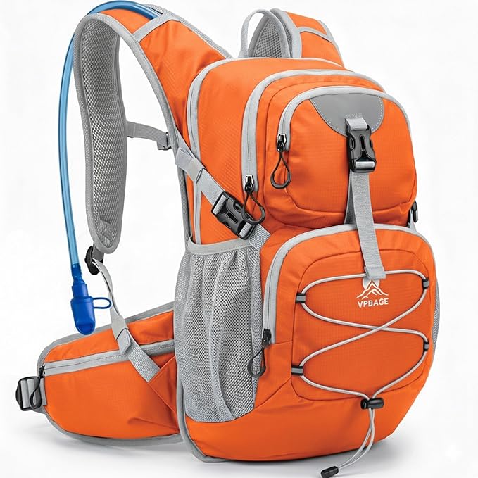 Hydration Backpack with 2L Bladder – Thermal Insulated Water Pack for Hiking, Skiing, Running – Lightweight Daypack for Men & Women, Soft-Lined Sunglasses Pocket & Large Waist Pockets