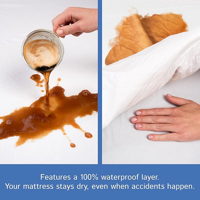 Full Extra Long (XL) Mattress Protector 54x80 Waterproof Zippered Encasement Premium Bed Cover Protects Against Dust (8"-11" Depth)
