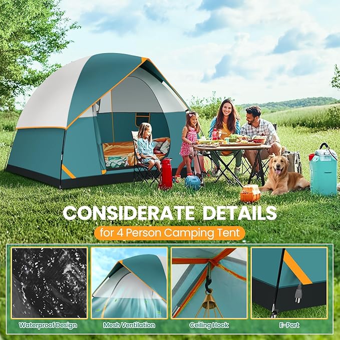 COBIZI 4-6-8-10 Person Camping Tent, Spacious Family Tents for Camping Ideal, Hiking, 3500mm Waterproof Double-Layer Windproof Tent for Hiking & Backpacking