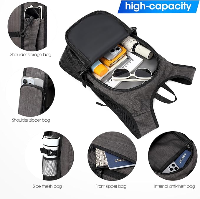 Small Hiking Backpack, 15L Lightweight Travel Backpack with Phone Pocket, Hiking Daypack for Women Men(Oxford, Brown)