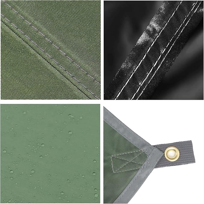 Wind Tour Portable Multifunctional Tent Footprint Traveling Awning Backpacking Tarp Rain Fly Waterproof Shelter Outdoor Camping Sun Shelter for Hiking, Beach (Green-177236 in)