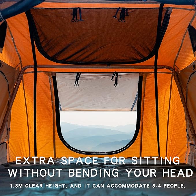 X-BULL Rooftop Tent Truck SUV Camping Rooftop Tent with Ladder,Rooftop Tents for Camping Large Space Suitable for 3-4 People