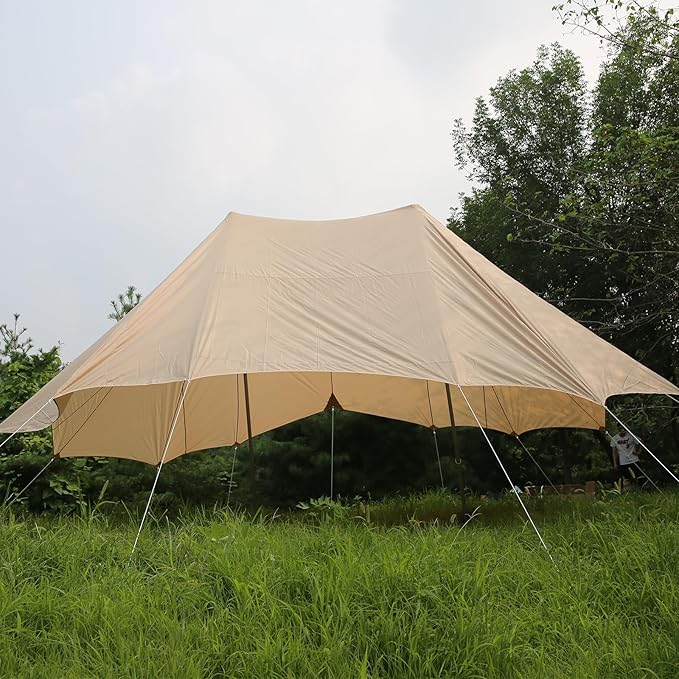 UNISTRENGH Waterproof Tent Tarp Cover Sunshade Heavy Duty Top Roof Shelter Fit for 6M Double Roof Bell Tent (Sunshade, for Double roof Tent (6x4m))