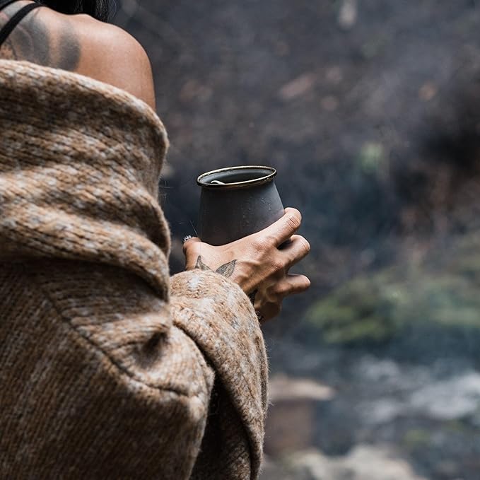 Barebones Enamel Tumblers Set of 2 - Vintage-inspired Design - Durable and Suitable for Outdoor Picnics or Camping (16 Oz, Slate Grey)
