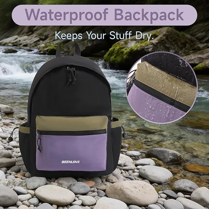 Hiking Backpack for Women Men 16L,Packable Waterproof Backpack,Foldable Daypack with Strap Pocket for Picnic Beach,Black