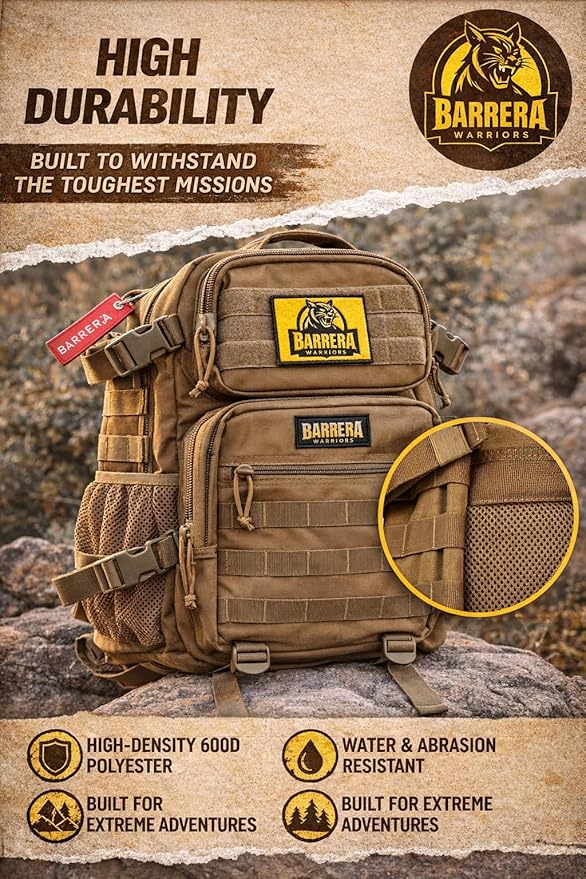Tactical Backpack 25L Military MOLLE Assault Pack – Waterproof EDC Backpack for Hiking, Camping, Travel & Survival Gear, Bug Out Bag (Coyote Brown/Military Tan)
