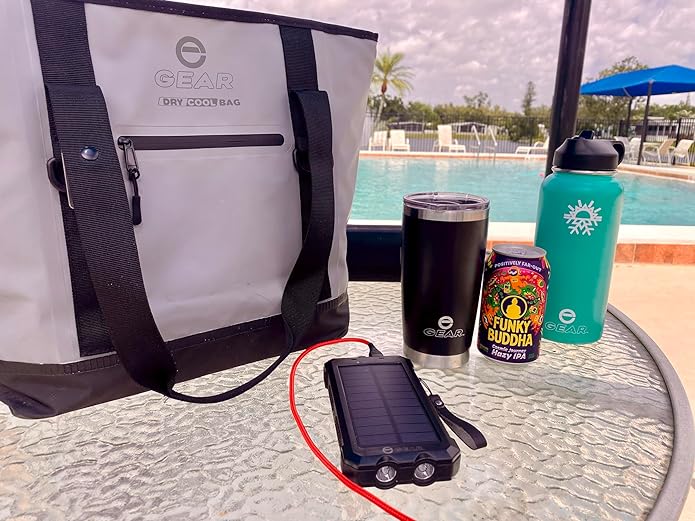 Enthusiast Gear Dry Bag Cooler Tote – Collapsible, Waterproof and Leak-Proof Soft Sided Cooler Bag - Pool, Beach - 20 or 36 Cans