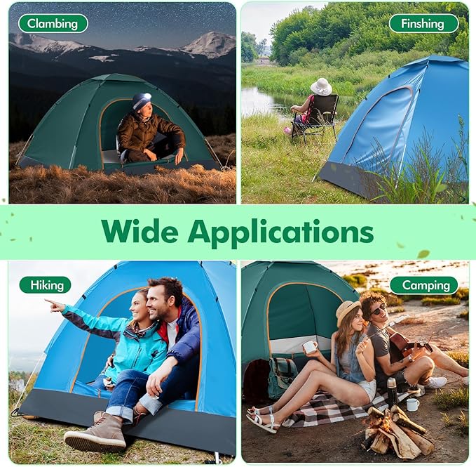 Woanger 10/16 Pack Bulk 2 Person Camping Tents for Homeless Lightweight Tent with Rain Fly and Carrying Bag Waterproof Windproof Setup Pop Up for Camping Backpacking Donation