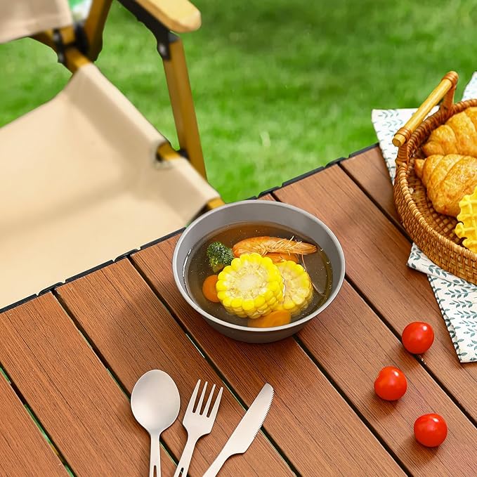 Pure Titanium Camping Bowl 2 Pieces 5.5 inch Soup Bowl for Backpacking Outdoor Hiking