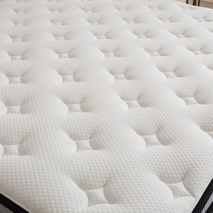 Full/Queen/King Size Foam Mattress, Skin Friendly, Provides Targeted Support, Noiseless Sleep, Simple Comfort, 10/12-inches Thickness Available (Cream White, King (U.S. Standard), 12, Inches)
